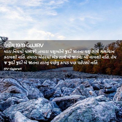 Picture 02 - લેવીય 19:19 GUJIRV - મારા નિયમો પાળજો. - Bible Verse Picture