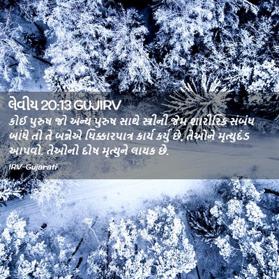 Picture 02 - લેવીય 20:13 GUJIRV - કોઈ પુરુષ જો અન્ય - Bible Verse Picture