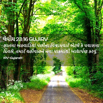 Picture 02 - લેવીય 23:16 GUJIRV - સાતમા અઠવાડિયાં - Bible Verse Picture