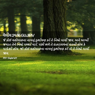 Picture 02 - લેવીય 24:16 GUJIRV - જે કોઈ યહોવાહના - Bible Verse Picture