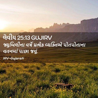 Picture 02 - લેવીય 25:13 GUJIRV - જ્યુબિલીના વર્ષે - Bible Verse Picture