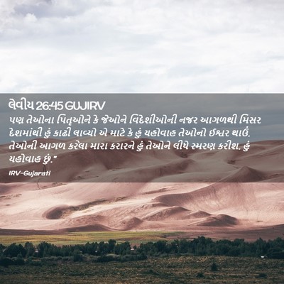 Picture 02 - લેવીય 26:45 GUJIRV - પણ તેઓના પિતૃઓને - Bible Verse Picture