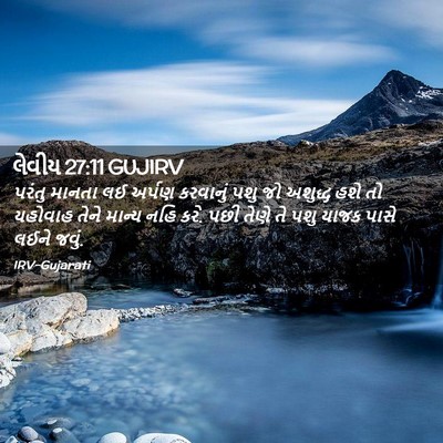 Picture 02 - લેવીય 27:11 GUJIRV - પરંતુ માનતા લઈ - Bible Verse Picture