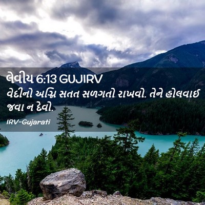 Picture 02 - લેવીય 6:13 GUJIRV - વેદીનો અગ્નિ સતત - Bible Verse Picture