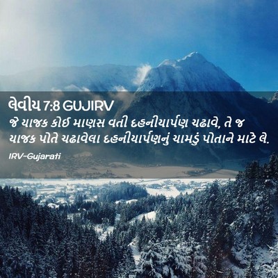 Picture 02 - લેવીય 7:8 GUJIRV - જે યાજક કોઈ માણસ - Bible Verse Picture