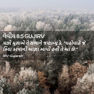 Picture 02 - લેવીય 8:5 GUJIRV - પછી મૂસાએ તે સભાને - Bible Verse Picture