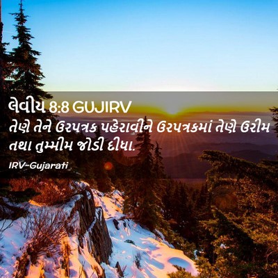 Picture 02 - લેવીય 8:8 GUJIRV - તેણે તેને ઉરપત્રક - Bible Verse Picture