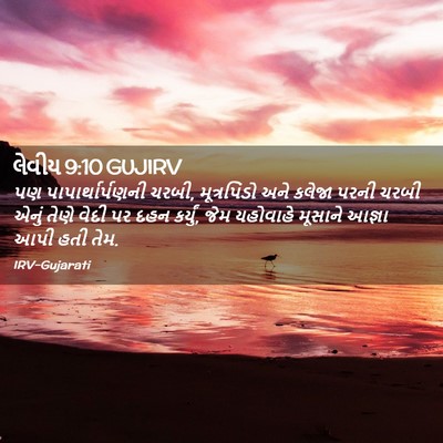 Picture 02 - લેવીય 9:10 GUJIRV - પણ પાપાર્થાર્પણની - Bible Verse Picture