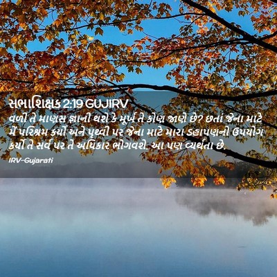 Picture 02 - સભાશિક્ષક 2:19 GUJIRV - વળી તે માણસ જ્ઞાની - Bible Verse Picture