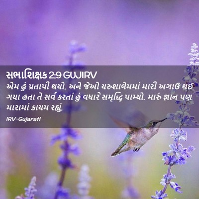 Picture 02 - સભાશિક્ષક 2:9 GUJIRV - એમ હું પ્રતાપી થયો. - Bible Verse Picture