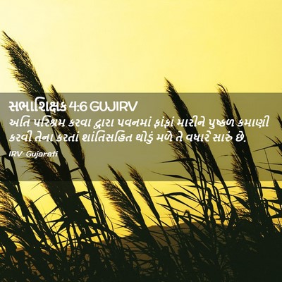 Picture 02 - સભાશિક્ષક 4:6 GUJIRV - અતિ પરિશ્રમ કરવા - Bible Verse Picture