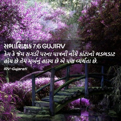 Picture 02 - સભાશિક્ષક 7:6 GUJIRV - કેમ કે જેમ સગડી - Bible Verse Picture