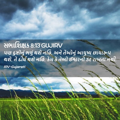 Picture 02 - સભાશિક્ષક 8:13 GUJIRV - પણ દુષ્ટોનું ભલું - Bible Verse Picture