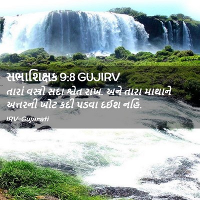 Picture 02 - સભાશિક્ષક 9:8 GUJIRV - તારાં વસ્ત્રો સદા - Bible Verse Picture