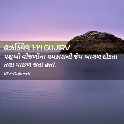Picture 02 - હઝકિયેલ 1:14 GUJIRV - પશુઓ વીજળીના - Bible Verse Picture