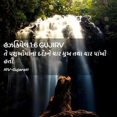 Picture 02 - હઝકિયેલ 1:6 GUJIRV - તે પશુઓમાંના - Bible Verse Picture