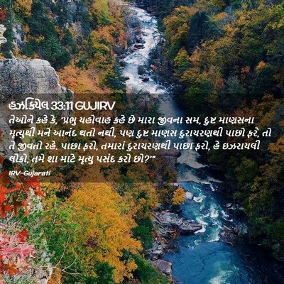 Picture 02 - હઝકિયેલ 33:11 GUJIRV - તેઓને કહે કે, - Bible Verse Picture