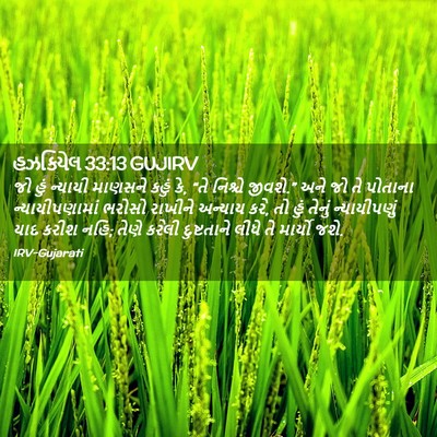 Picture 02 - હઝકિયેલ 33:13 GUJIRV - જો હું ન્યાયી - Bible Verse Picture