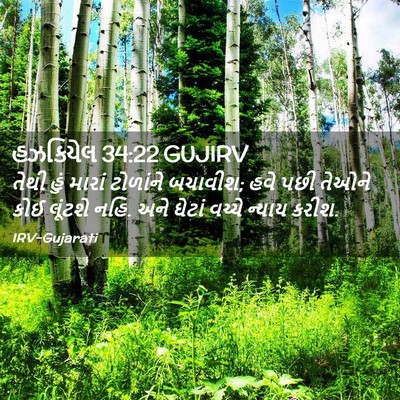 Picture 02 - હઝકિયેલ 34:22 GUJIRV - તેથી હું મારાં - Bible Verse Picture