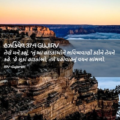 Picture 02 - હઝકિયેલ 37:4 GUJIRV - તેણે મને કહ્યું, - Bible Verse Picture
