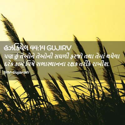 Picture 02 - હઝકિયેલ 44:14 GUJIRV - પણ હું તેઓને તેઓની - Bible Verse Picture