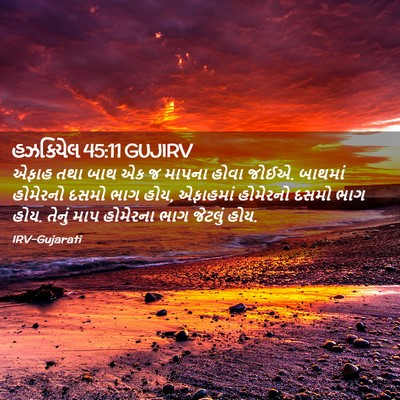 Picture 02 - હઝકિયેલ 45:11 GUJIRV - એફાહ તથા બાથ એક જ - Bible Verse Picture