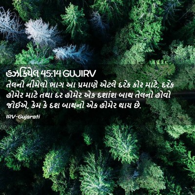 Picture 02 - હઝકિયેલ 45:14 GUJIRV - તેલનો નીમેલો ભાગ આ - Bible Verse Picture