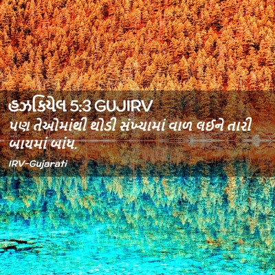 Picture 02 - હઝકિયેલ 5:3 GUJIRV - પણ તેઓમાંથી થોડી - Bible Verse Picture