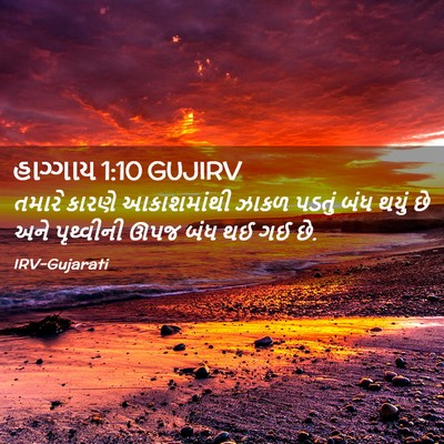 Picture 02 - હાગ્ગાય 1:10 GUJIRV - તમારે કારણે - Bible Verse Picture