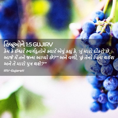 Picture 02 - હિબ્રૂઓને 1:5 GUJIRV - કેમ કે ઈશ્વરે - Bible Verse Picture