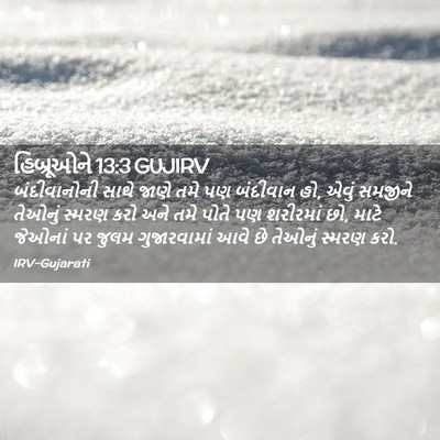 Picture 02 - હિબ્રૂઓને 13:3 GUJIRV - બંદીવાનોની સાથે - Bible Verse Picture