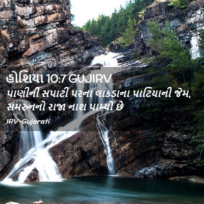 Picture 02 - હોશિયા 10:7 GUJIRV - પાણીની સપાટી પરના - Bible Verse Picture