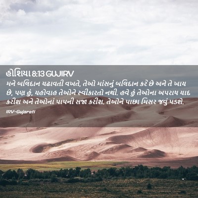 Picture 02 - હોશિયા 8:13 GUJIRV - મને બલિદાન ચઢાવતી - Bible Verse Picture