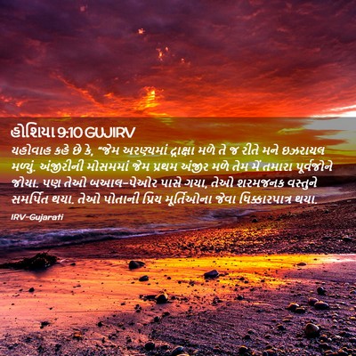 Picture 02 - હોશિયા 9:10 GUJIRV - યહોવાહ કહે છે કે, - Bible Verse Picture