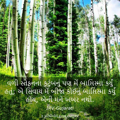 Picture 03 - 1 કરિંથીઓને 1:16 GUJIRV - વળી સ્તેફનના - Bible Verse Picture