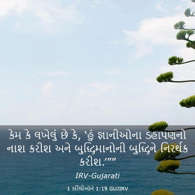 Picture 03 - 1 કરિંથીઓને 1:19 GUJIRV - કેમ કે લખેલું છે - Bible Verse Picture