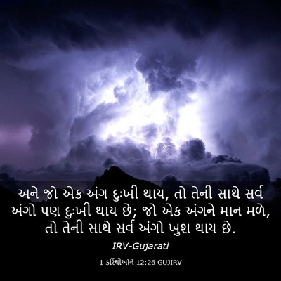 Picture 03 - 1 કરિંથીઓને 12:26 GUJIRV - અને જો એક અંગ દુઃખી - Bible Verse Picture