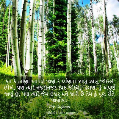 Picture 03 - 1 કરિંથીઓને 13:12 GUJIRV - કેમ કે હમણાં આપણે - Bible Verse Picture