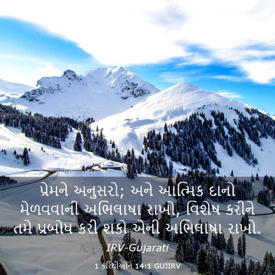 Picture 03 - 1 કરિંથીઓને 14:1 GUJIRV - પ્રેમને અનુસરો; - Bible Verse Picture