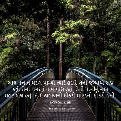 Picture 03 - 1 કાળવૃતાંત 1:50 GUJIRV - બાલ-હનાન મરણ - Bible Verse Picture
