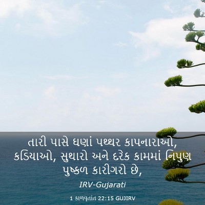 Picture 03 - 1 કાળવૃતાંત 22:15 GUJIRV - તારી પાસે ઘણાં - Bible Verse Picture