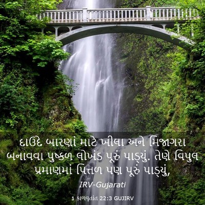 Picture 03 - 1 કાળવૃતાંત 22:3 GUJIRV - દાઉદે બારણાં માટે - Bible Verse Picture
