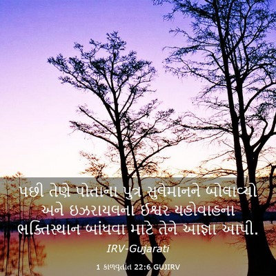 Picture 03 - 1 કાળવૃતાંત 22:6 GUJIRV - પછી તેણે પોતાના - Bible Verse Picture
