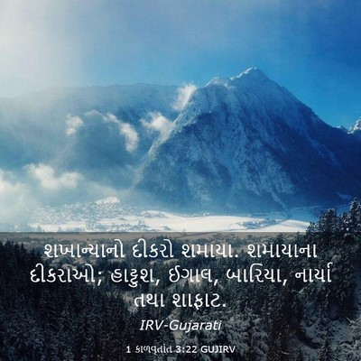 Picture 03 - 1 કાળવૃતાંત 3:22 GUJIRV - શખાન્યાનો દીકરો - Bible Verse Picture