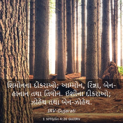 Picture 03 - 1 કાળવૃતાંત 4:20 GUJIRV - શિમોનના દીકરાઓ; - Bible Verse Picture