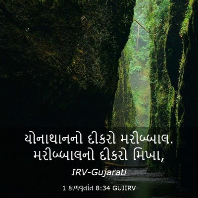Picture 03 - 1 કાળવૃતાંત 8:34 GUJIRV - યોનાથાનનો દીકરો - Bible Verse Picture