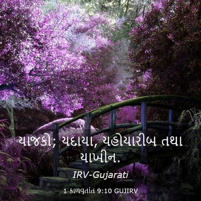 Picture 03 - 1 કાળવૃતાંત 9:10 GUJIRV - યાજકો; યદાયા, - Bible Verse Picture
