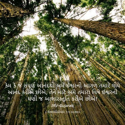 Picture 03 - 1 થેસ્સલોનિકીઓને 3:9 GUJIRV - કેમ કે જે સંપૂર્ણ - Bible Verse Picture