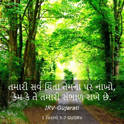 Picture 03 - 1 પિતરનો 5:7 GUJIRV - તમારી સર્વ ચિંતા - Bible Verse Picture