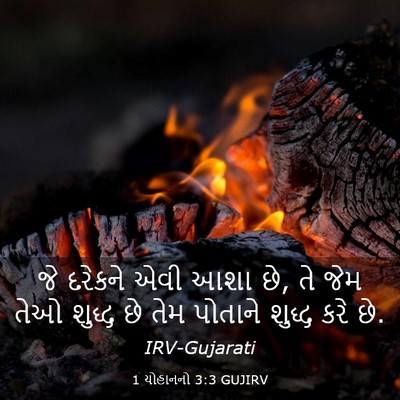 Picture 03 - 1 યોહાનનો 3:3 GUJIRV - જે દરેકને એવી આશા - Bible Verse Picture